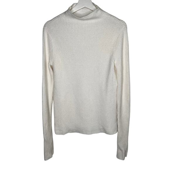 Rachel Parcell RP White Ribbed Mock Neck Sweater Women's Size XS - Picture 1 of 7